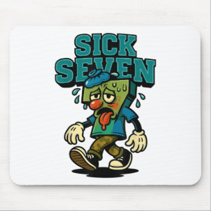 67 Sick Seven Halloween Costume Fun Wordplay Girls Mouse Pad