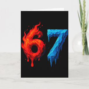 67 Six Seven 6-7 Flaming Ice - Funny Teen Kids Bra Card