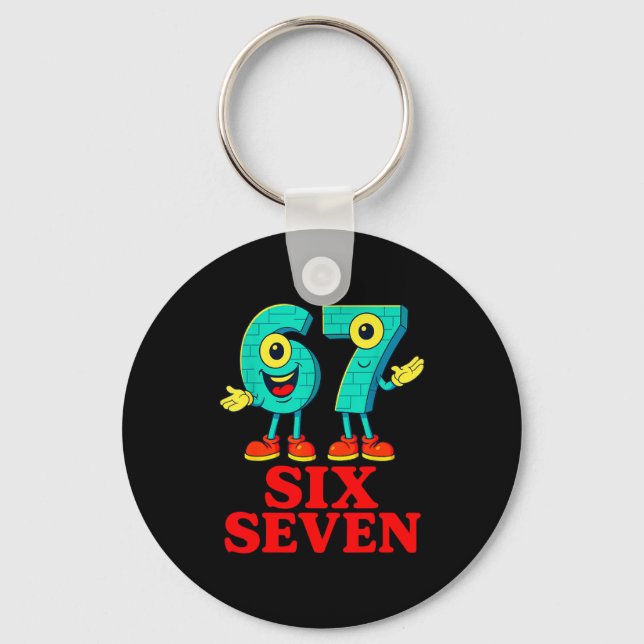 67 Six Seven 6-7 Funny Italian Brainrot Fun Kids G Key Ring (Front)