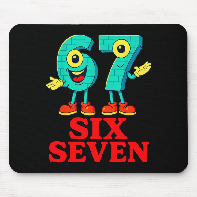 67 Six Seven 6-7 Funny Italian Brainrot Fun Kids G Mouse Pad (Front)