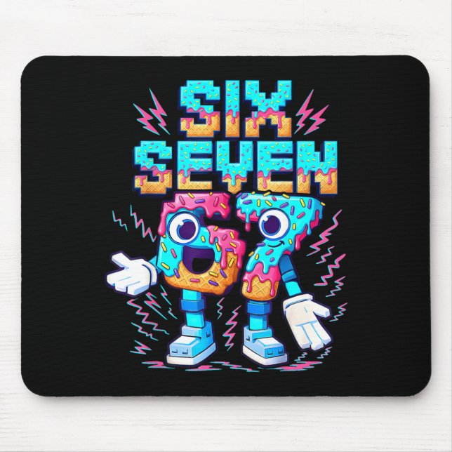 67 Six Seven 6-7 - Funny Italian Brainrot Ice Crea Mouse Pad (Front)