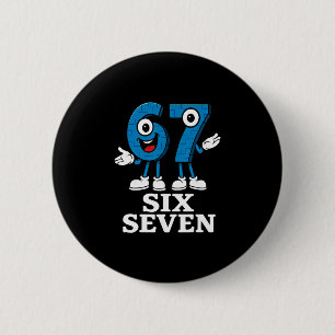 67 Six Seven 6-7 - Funny Italian Brainrot Kids Gam 6 Cm Round Badge