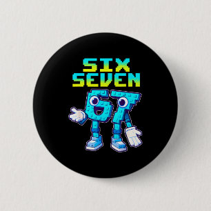 67 Six Seven 6-7 Funny Italian Brainrot Kids Gamin 6 Cm Round Badge