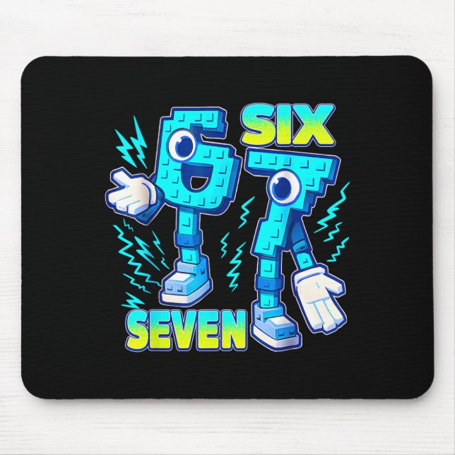 67 Six Seven 6-7 Funny Italian Brainrot Kids Gamin Mouse Pad (Front)