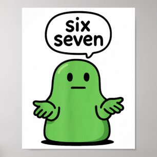 67 Six Seven 6-7 Green Blob Slime - Funny Kids Bra Poster