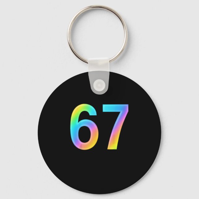 67 Six Seven 6 7 Meme Design Funny 6 7 1  Key Ring (Front)