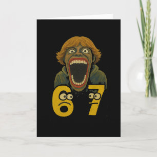 67 Six Seven 6 7 Meme Design Funny 6 7 2 Card