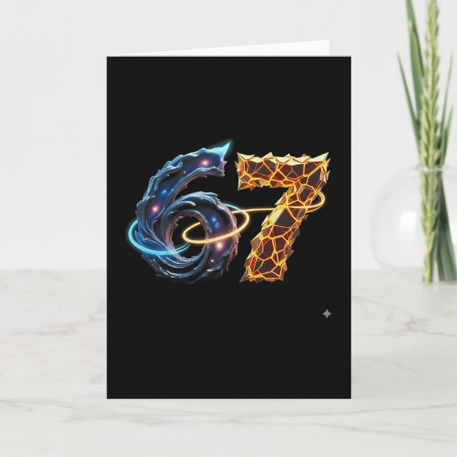 67 Six Seven 6 7 Meme Design Funny 6 7 4  Card (Front)