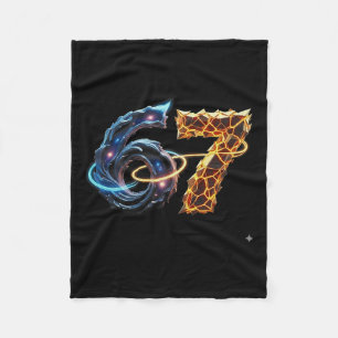 67 Six Seven 6 7 Meme Design Funny 6 7 4 Fleece Blanket
