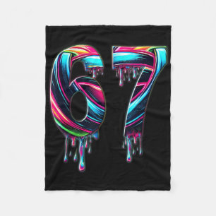 67 Six Seven 6 7 Meme Design Funny 6 7 Fleece Blanket