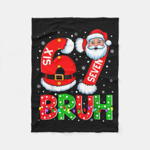 67 Six Seven 6 7 Meme Funny Santa Christmas Shirt Fleece Blanket