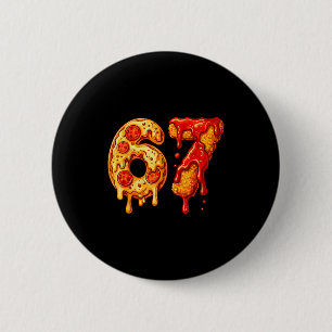 67 Six Seven 6-7 Pizza & Chicken Nugget - Kids 6 Cm Round Badge