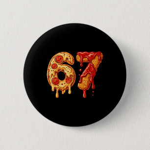 67 Six Seven 6-7 Pizza And Chicken Nugget - Brainr 6 Cm Round Badge
