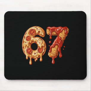 67 Six Seven 6-7 Pizza And Chicken Nugget Brainrot Mouse Pad