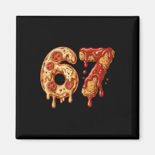 67 Six Seven 6-7 Pizza & Chicken Nugget - Kids Bra Magnet