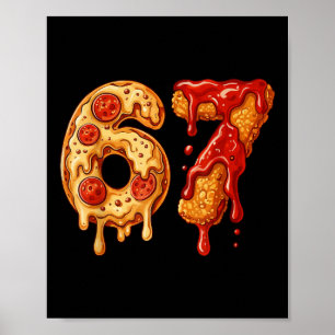 67 Six Seven 6-7 Pizza & Chicken Nugget - Kids Bra Poster