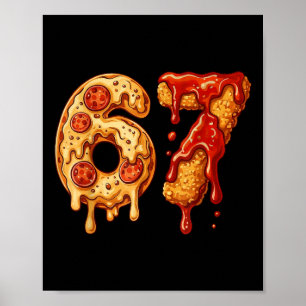 67 Six Seven 6-7 Pizza & Chicken Nugget - Kids Bra Poster