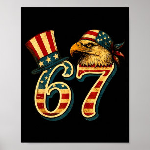 67 six seven american flag eagle 4th of july poster