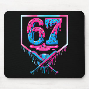 67 Six Seven Baseball Ice Cream Drip Cool Meme 67 Mouse Pad