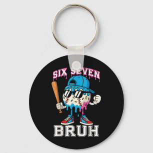 67 Six Seven Baseball Ice Cream Drip Number 67 Pla Key Ring