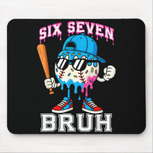 67 Six Seven Baseball Ice Cream Drip Number 67 Pla Mouse Pad