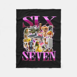 67 Six Seven Birthday Meme Viral Italian Brainrot Fleece Blanket