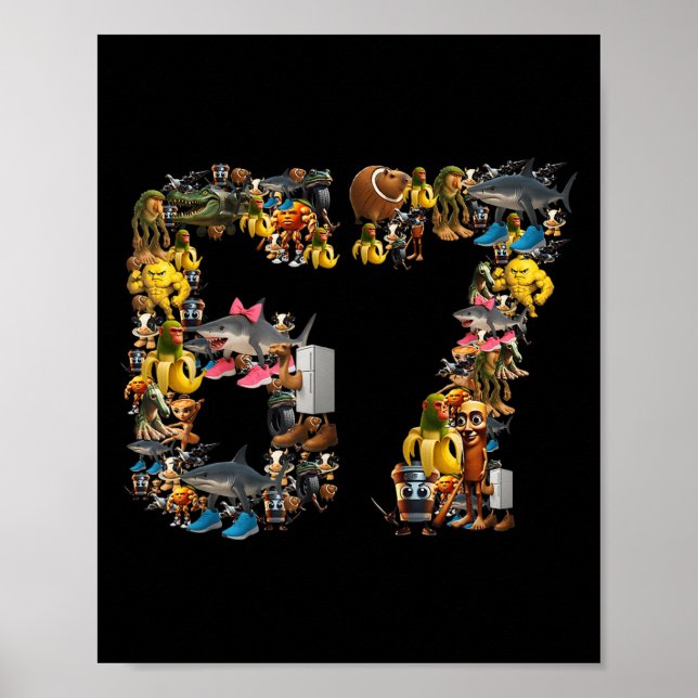 67 Six Seven Birthday Meme Viral Italian Brainrot  Poster (Front)