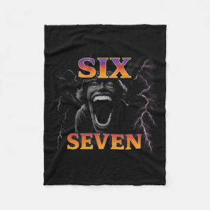 67 Six Seven Bootleg 6 7 Meme Design Funny 6 7 Fleece Blanket