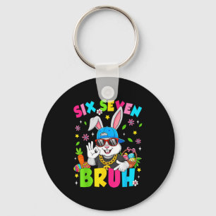 67 Six Seven Bruh Bunny Rabbit Face Sungles Easter Key Ring