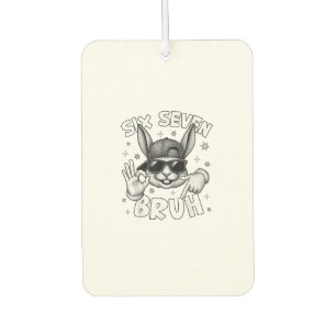 67 Six Seven Bruh Cute Bunny Face with Sunglasses Car Air Freshener