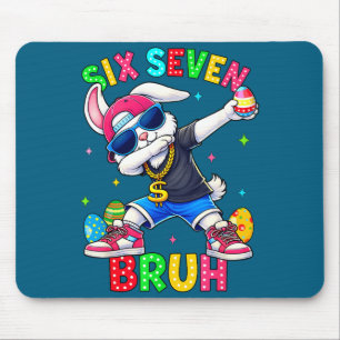 67 Six Seven Bruh Dabbing Bunny With Sungles Easte Mouse Pad