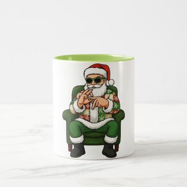 67 Six Seven Bruh Funny Christmas | 6 7 Meme Holid Two-Tone Coffee Mug (Center)