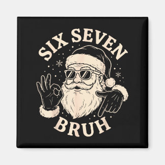 67 Six Seven Bruh Funny Christmas Santa 6 7 Meme  Magnet