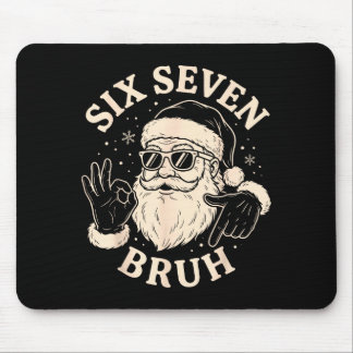 67 Six Seven Bruh Funny Christmas Santa 6 7 Meme  Mouse Pad