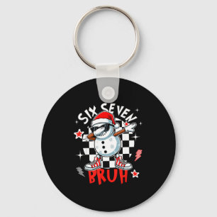 67 Six Seven Bruh Funny Snowman Christmas 6 7 Meme Key Ring