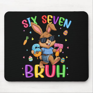 67 six seven bruh ice cream drip cute bunny easter mouse pad