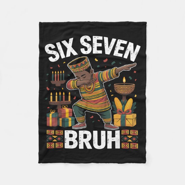 67 Six Seven Bruh Kwanzaa Dabbing 6 7 Meme Funny C Fleece Blanket (Front)