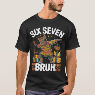 67 Six Seven Bruh Kwanzaa Dabbing 6 7 Meme Funny C T-Shirt