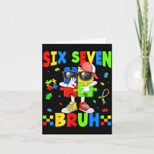 67 six seven bruh puzzle piece for kids mum teache card