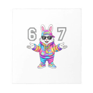 67 Six Seven Bunny Tie Dye Easter Day 67 Meme Men  Notepad