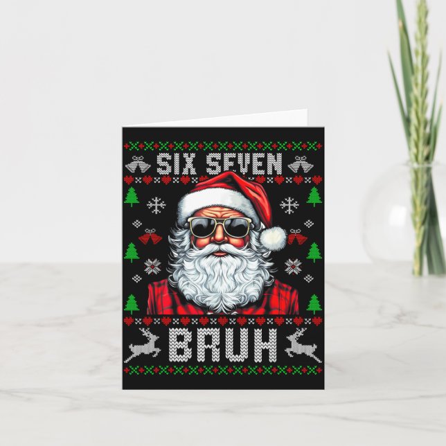 67 Six Seven Burh Funny Christmas 6 7 Meme Men Wom Card (Front)