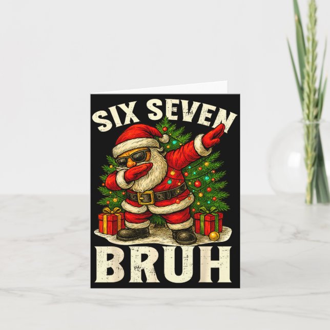 67 Six Seven Burh Funny Christmas 6 7 Meme Men Wom Card (Front)