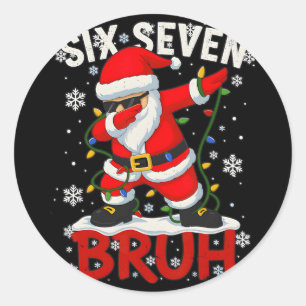 67 Six Seven Burh Funny Christmas 6 7 Meme Men Wom Classic Round Sticker