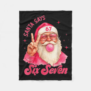 67 Six Seven Burh Funny Christmas 6 7 Meme Men Wom Fleece Blanket