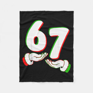67 Six Seven Burh Funny Christmas 6 7 Meme Men Wom Fleece Blanket