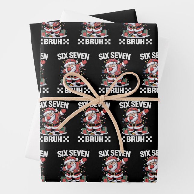 67 Six Seven Burh Funny Christmas 6 7 Meme  Wrapping Paper Sheet (In situ)