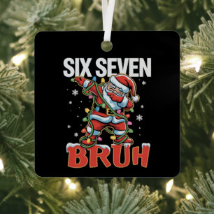 67 Six Seven Burh Santa Dab Christmas 6 7 Meme Metal Tree Decoration