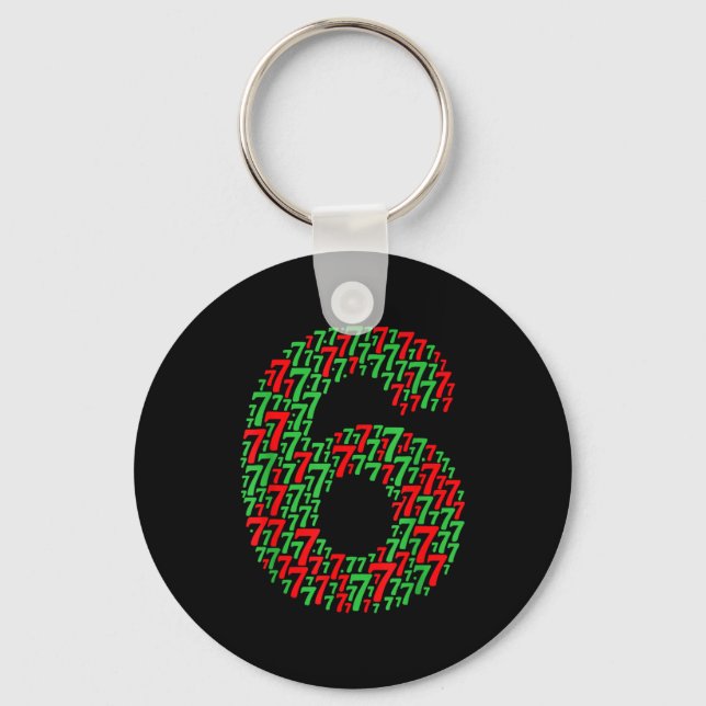 67 Six Seven Christmas Design Funny 6 7 Meme _1  Key Ring (Front)