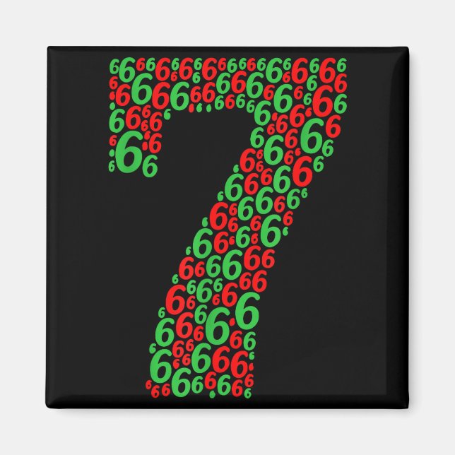 67 Six Seven Christmas Design Funny 6 7 Meme  Magnet (Front)