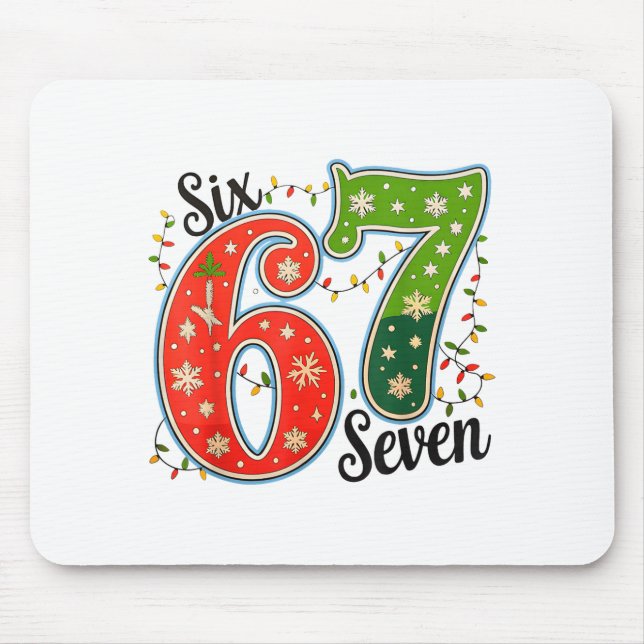 67 Six Seven Christmas Funny Meme 67 Couples Chris Mouse Pad (Front)